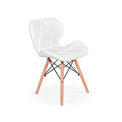 Imagem de Kit 04 Cadeiras Charles Eames Eiffel Slim Wood Estofada - Branca