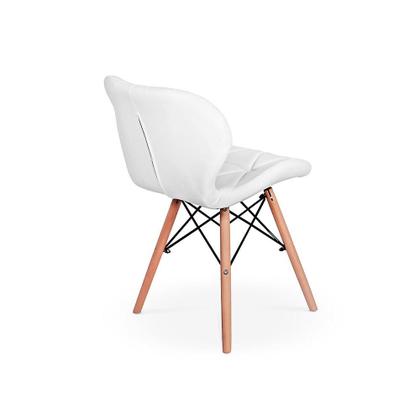 Imagem de Kit 04 Cadeiras Charles Eames Eiffel Slim Wood Estofada - Branca