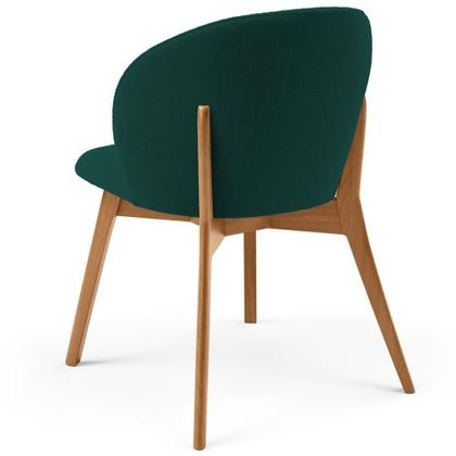 Imagem de Kit 04 Cadeiras De Jantar E Estar Living Estofada Mia L02 Bouclê Verde - Lyam Decor