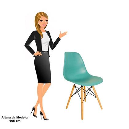 Imagem de Kit 04 Cadeiras Eiffel Eames Base Madeira Sala De Jantar Azul Turquesa - D'rossi