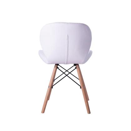 Imagem de Kit 04 Cadeiras Estofada Jantar Charles Eames Eiffel Slim Wood Confort Branco