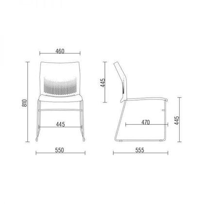 Imagem de Kit 04 Cadeiras Fixa Base Preta Empilhável Connect F02 Preto - Lyam Decor