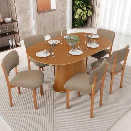 Imagem de Kit 04 Cadeiras Para Sala de Jantar Cozinha Living Estofada Dara L02 Bouclê Bege - Lyam Decor