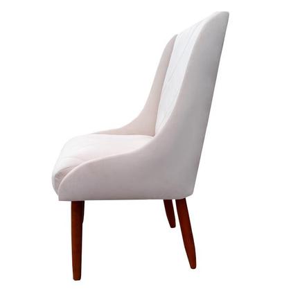 Imagem de Kit 04 Cadeiras Para Sala de Jantar Lizz Pés Palito Veludo Bege - D'Classe Decor