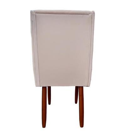 Imagem de Kit 04 Cadeiras Para Sala de Jantar Lizz Pés Palito Veludo Bege - D'Classe Decor