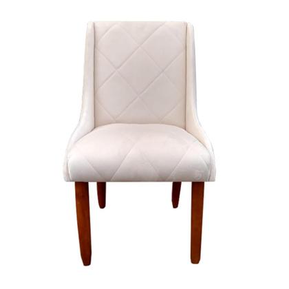 Imagem de Kit 04 Cadeiras Para Sala de Jantar Lizz Pés Palito Veludo Bege - D'Classe Decor