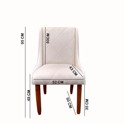 Imagem de Kit 04 Cadeiras Para Sala de Jantar Lizz Pés Palito Veludo Bege - D'Classe Decor