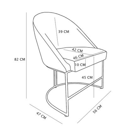 Imagem de Kit 04 Cadeiras Poltrona de Jantar Bela Veludo Rosê Base Metálica Industrial Dourado - Pallazio