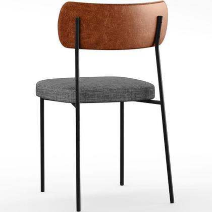 Imagem de Kit 04 Cadeiras Sala De Jantar L02 Camel Cinza Escuro