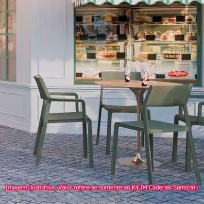 Imagem de Kit 04 Cadeiras Santorini Polipropileno Verde Musgo - 73381