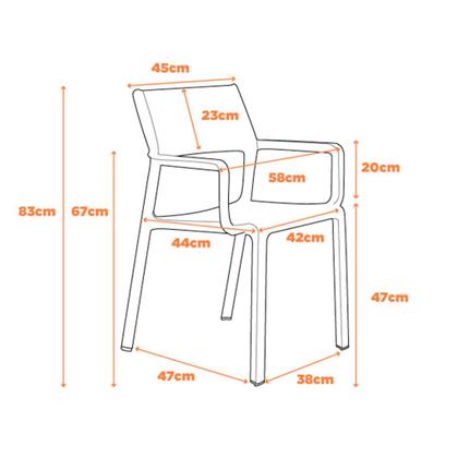 Imagem de Kit 04 Cadeiras Santorini Polipropileno Verde Musgo - 73381