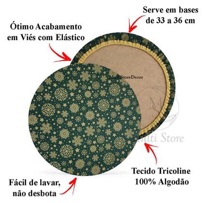 Imagem de KIT 04 Capa de Sousplat Patch Natal - 35 cm - Várias Cores e Estampas - Supla Jogo Americano