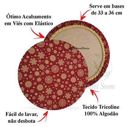 Imagem de KIT 04 Capa de Sousplat Patch Natal - 35 cm - Várias Cores e Estampas - Supla Jogo Americano