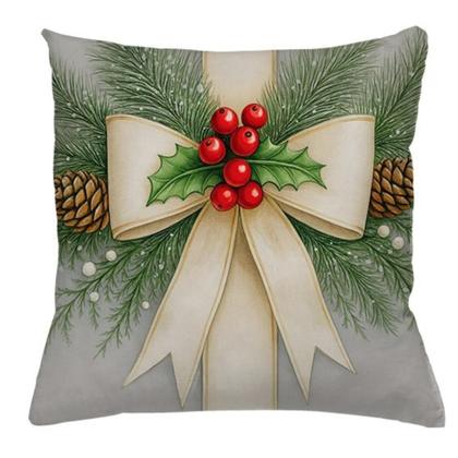 Imagem de Kit 04 Capas de Almofadas Natalinas Para Sofá de Alta Qualidade Para Natal Decoração Rena Branca Envio Rápido