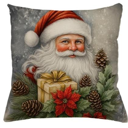 Imagem de Kit 04 Capas de Almofadas Natalinas Para Sofá de Alta Qualidade Para Natal Decoração Rena Branca Envio Rápido