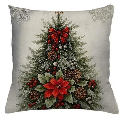 Imagem de Kit 04 Capas de Almofadas Natalinas Para Sofá de Alta Qualidade Para Natal Decoração Rena Branca Envio Rápido