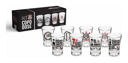 Imagem de KIT 04 Copo Dose Shot Corinthians Cachaça Tequila