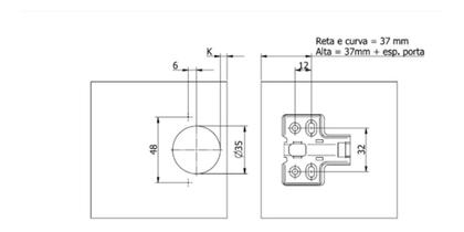 Imagem de Kit 04 Dobradiças Super Curva Inox Resistente Oxidação