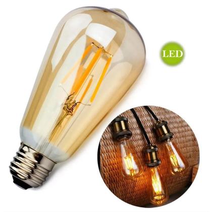 Imagem de Kit 04 Lâmpada Retrô decorativa Vintage Filamento de Carbono 4W 127V 220V ST64