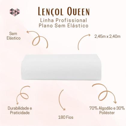Imagem de Kit 04 Lençois Plano Queen 2,45m X 2,40m- LINHA PROFISSIONAL PREMIUM