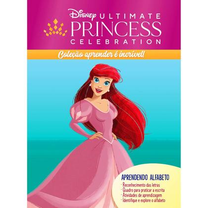 Imagem de Kit 04 Livros Coleção Aprender É Incrível Princesas Disney Aprendendo Escrever, Caligrafia, Alfabeto e Números