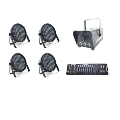 Imagem de Kit 04 par leds   máquina de fumaça 600w   mesa dmx 512
