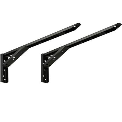 Imagem de Kit 04 Pares Suporte Para Mesa Dobrável Retrátil 30 cm H02 Mão Francesa Preto - Lyam