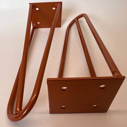 Imagem de Kit 04 Pés de Ferro Aço Hairpin Legs 45 cm Bronze A01 Sofá Móveis Mesa - Inoviza