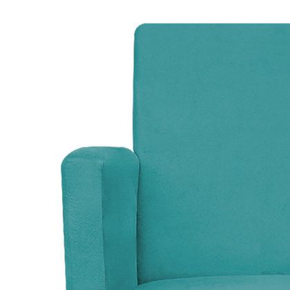 Imagem de Kit 04 Poltronas Beatriz Base Giratória de Metal Suede Azul Turquesa - DAMAFFÊ MÓVEIS