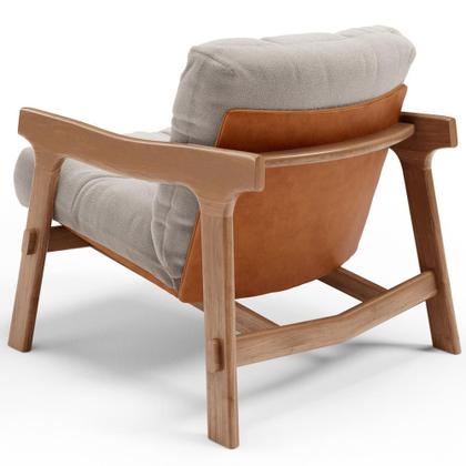 Imagem de Kit 04 Poltronas Decorativa Fixa Para Sala Living Ikary L02 Canela Prime Bouclê Bege Escuro - Lyam Decor