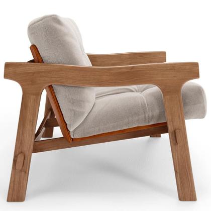 Imagem de Kit 04 Poltronas Decorativa Fixa Para Sala Living Ikary L02 Canela Prime Bouclê Bege Escuro - Lyam Decor