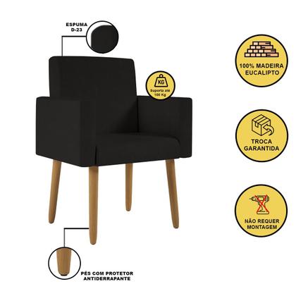 Imagem de Kit 04 Poltronas Decorativa Recepção Oferta - Balaqui Decor
