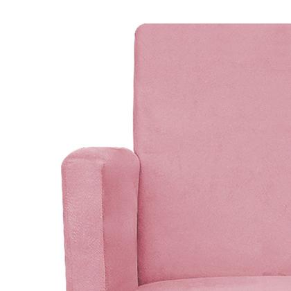 Imagem de kit 04 Poltronas Decorativas Arenzza Palito Mel Suede Rosa Bebê - DAMAFFÊ MÓVEIS
