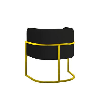 Imagem de Kit 04 Poltronas Lua Sala Decorativa Base Ferro Gold material sintético