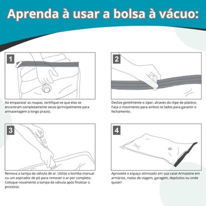 Imagem de Kit 04 Saco A Vácuo  Roupas  Edredom Organizador edredom toalhas roupa bomba