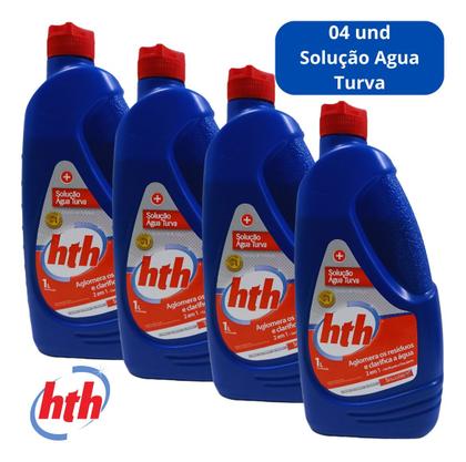 Imagem de Kit 04 Solução Água Turva Hth 1 Litro Super Decantador