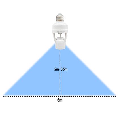 Imagem de Kit 04 Soquete Sensor De Presença Lâmpada Bocal E27 Movimento 360º