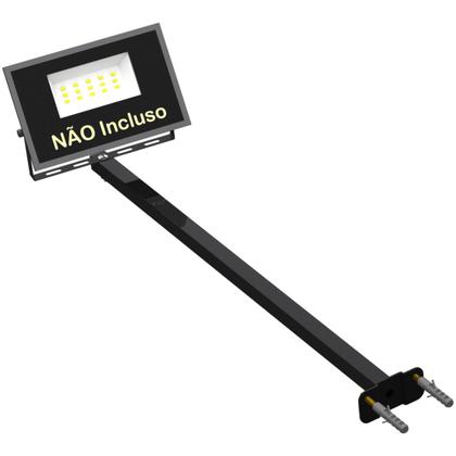 Imagem de Kit 04 Suportes De Refletor Led Haste Parede Fachada Banner Iluminação 60 Cm