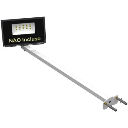 Imagem de Kit 04 Suportes De Refletor Led Haste Parede Fachada Banner Iluminação 60 Cm