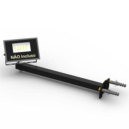 Imagem de Kit 04 SUPORTES REFLETOR LED BASE RETA BANNER FACHADA BRAÇO 30 cm