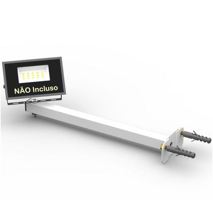 Imagem de Kit 04 SUPORTES REFLETOR LED BASE RETA BANNER FACHADA BRAÇO 30 cm