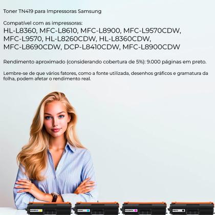 Imagem de KIT 04 TN419 Toner compatível Com brother MFCL8610