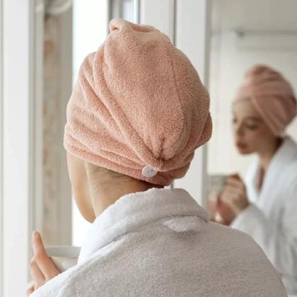 Imagem de KIT 04 Toalha De Cabelo Turbante Banho Microfibra Duhome