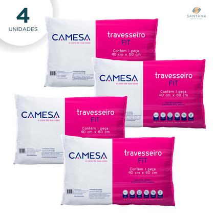 Imagem de Kit 04 Travesseiro Camesa Fit Simples - 40x60cm Antialérgico