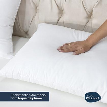 Imagem de Kit 04 Travesseiros Toque de Pluma King Ganso Percal 180 Fios 90x50cm Lavável em Máquina