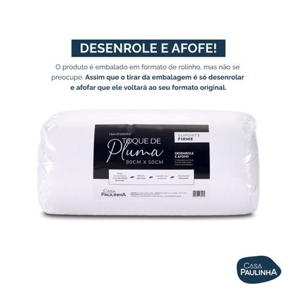 Imagem de Kit 04 Travesseiros Toque de Pluma King Ganso Percal 180 Fios 90x50cm Lavável em Máquina