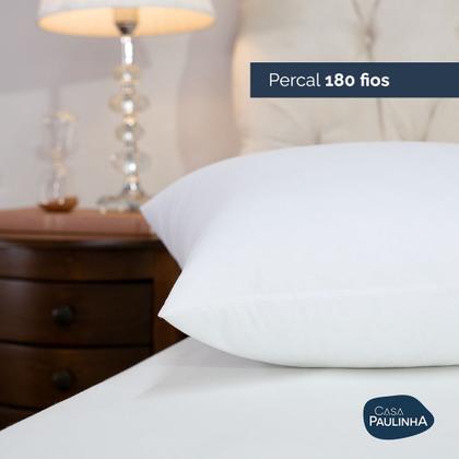 Imagem de Kit 04 Travesseiros Toque de Pluma Pena Percal 180 Fios 50x70cm Lavável, Antiácaro, Antialérgico