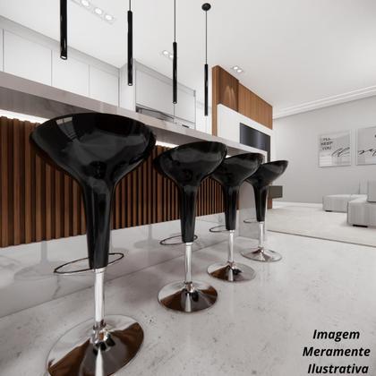 Imagem de Kit 04 Un Banquetas Giratória Alta Tulipa Lotus Assento Abs prime.office P010