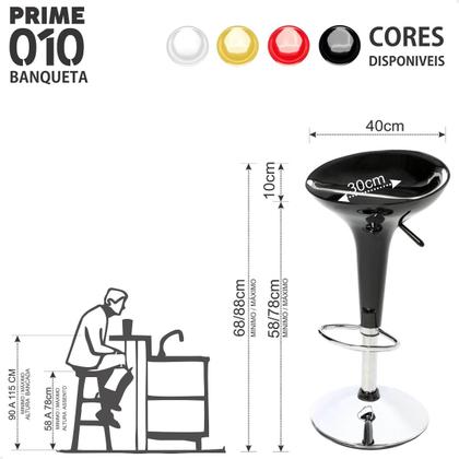 Imagem de Kit 04 Un Banquetas Giratória Alta Tulipa Lotus Assento Abs prime.office P010