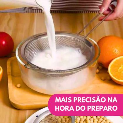 Imagem de Kit 04 Un Peneira Aço Inox Utensílio Para Cozinha Peneirar Polvilhar Coar Tamanho 2x 14 e 2x 16